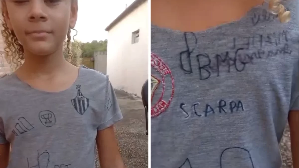 torcedora mirim atlético camisa improvisada